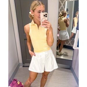 all in motion White High-Waist Flared Skort and polo